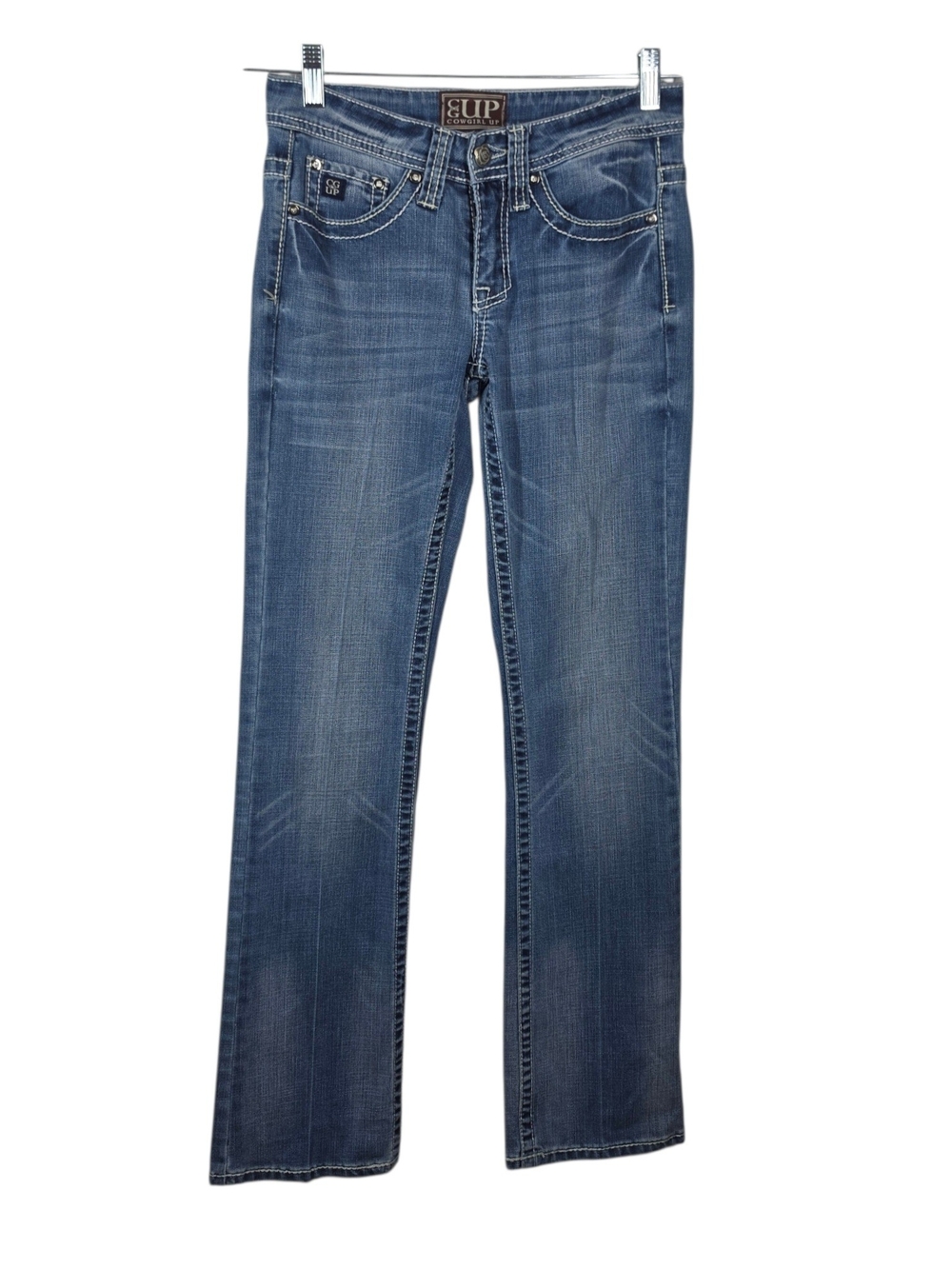 COWGIRL UP STRAIGHT LEG LOW RISE DENIM JEANS